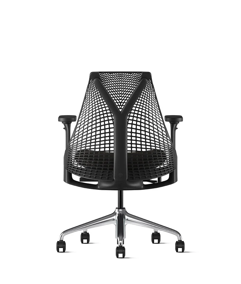Siège de bureau Sayl* Noir et aluminium poli