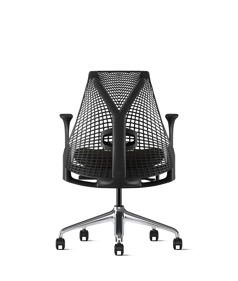 Siège de bureau Sayl* Noir et aluminium poli