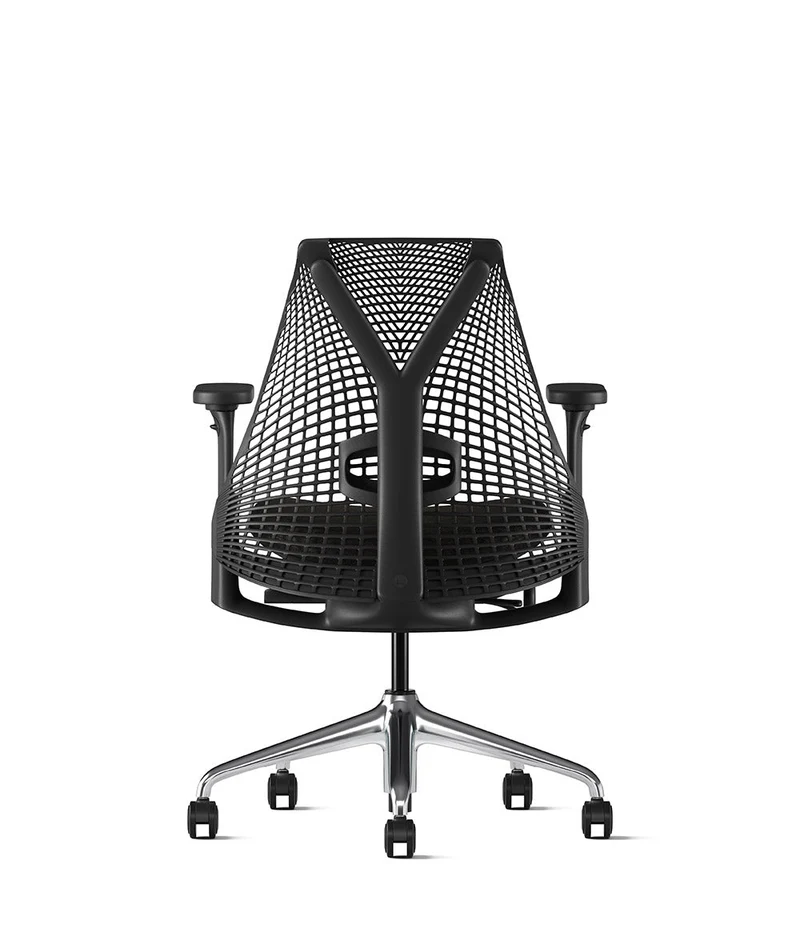 Siège de bureau Sayl* Noir et aluminium poli