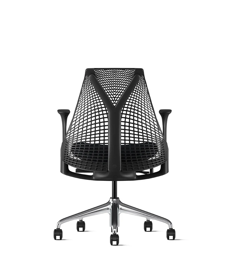 Siège de bureau Sayl* Noir et aluminium poli
