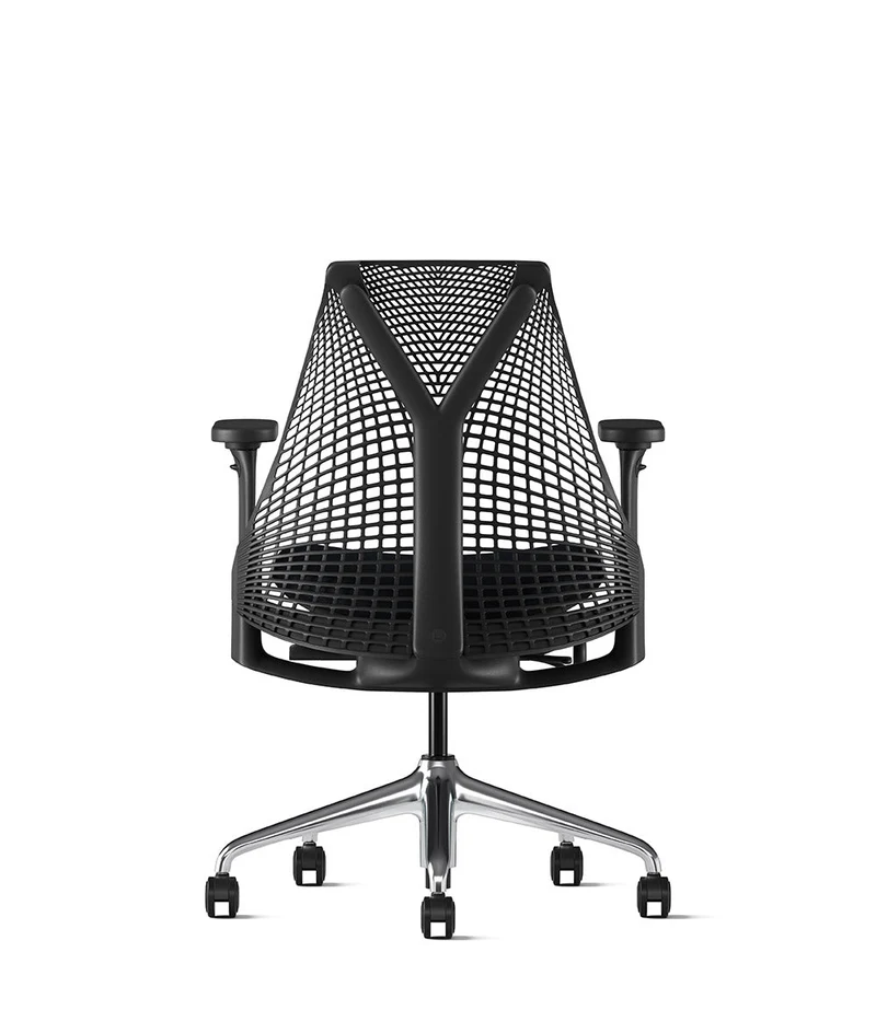 Siège de bureau Sayl* Noir et aluminium poli
