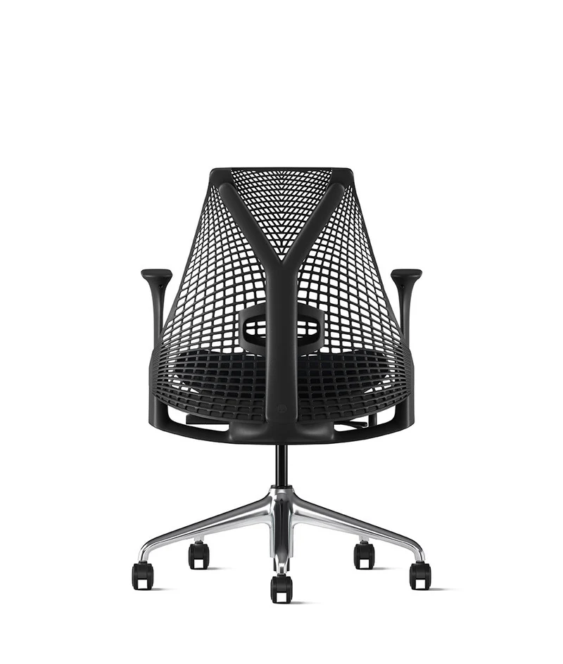 Siège de bureau Sayl* Noir et aluminium poli