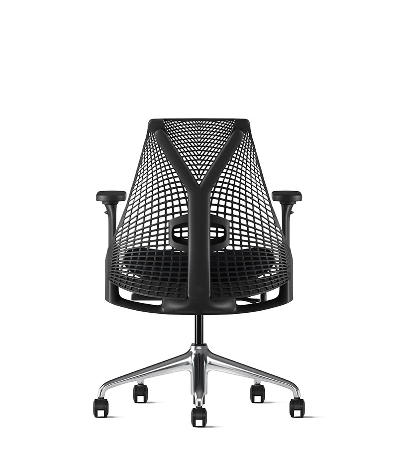 Siège de bureau Sayl* Noir et aluminium poli