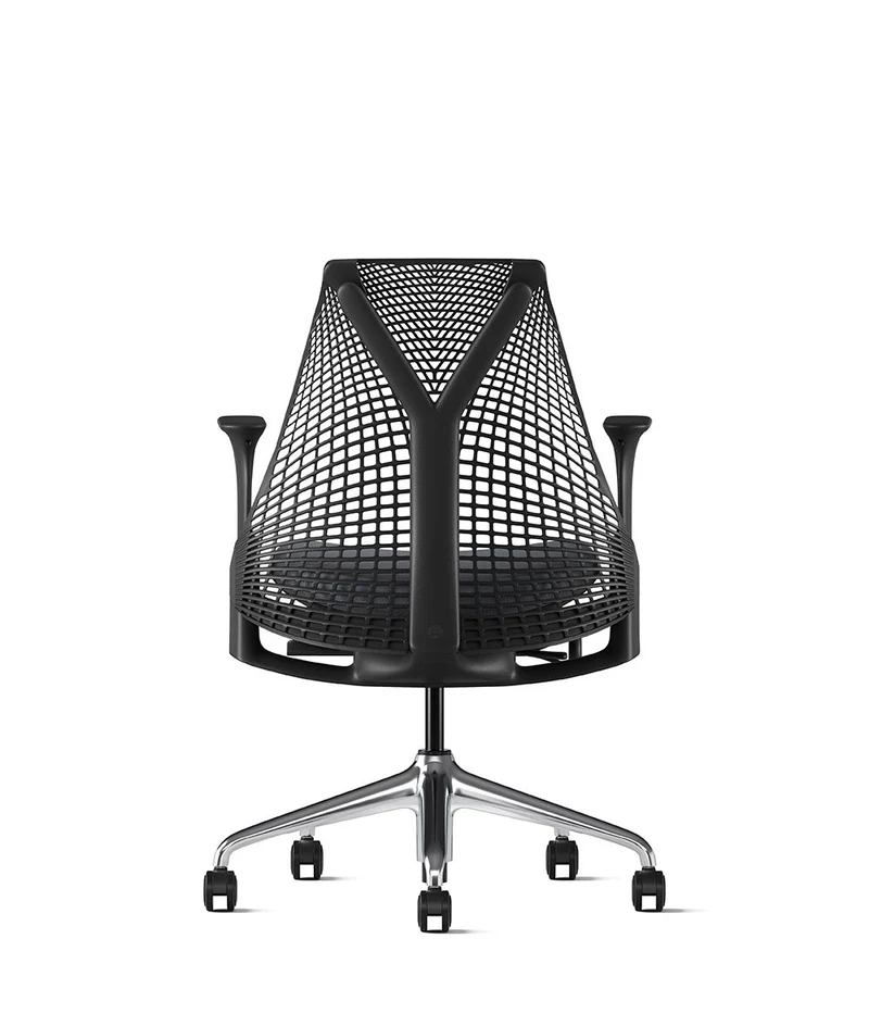 Siège de bureau Sayl* Noir et aluminium poli