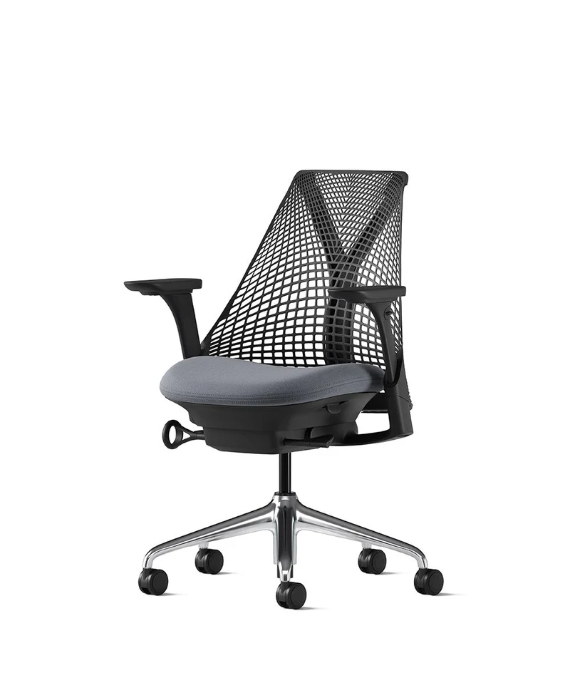 Siège de bureau Sayl* Noir et aluminium poli