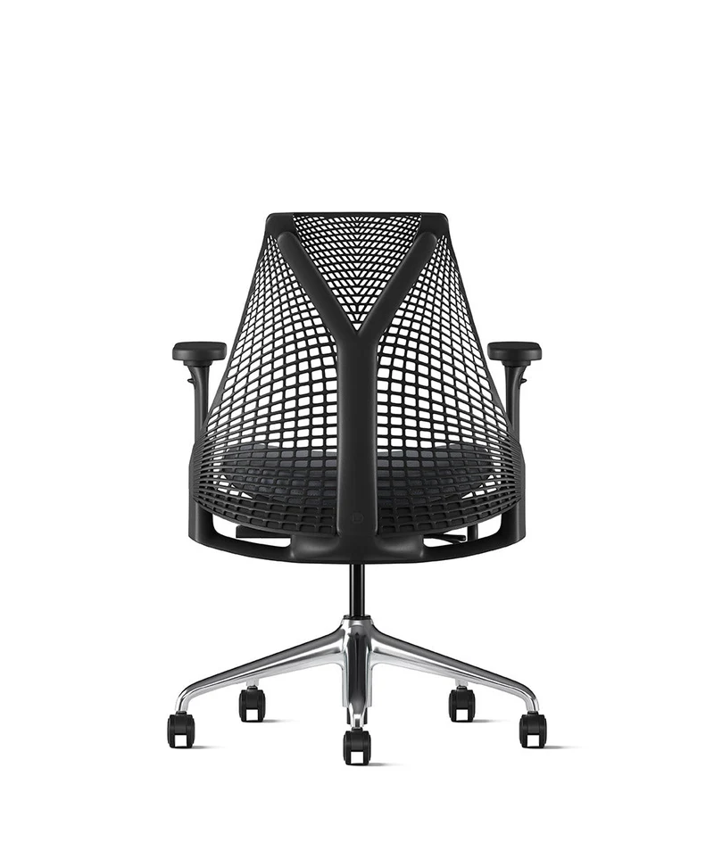 Siège de bureau Sayl* Noir et aluminium poli