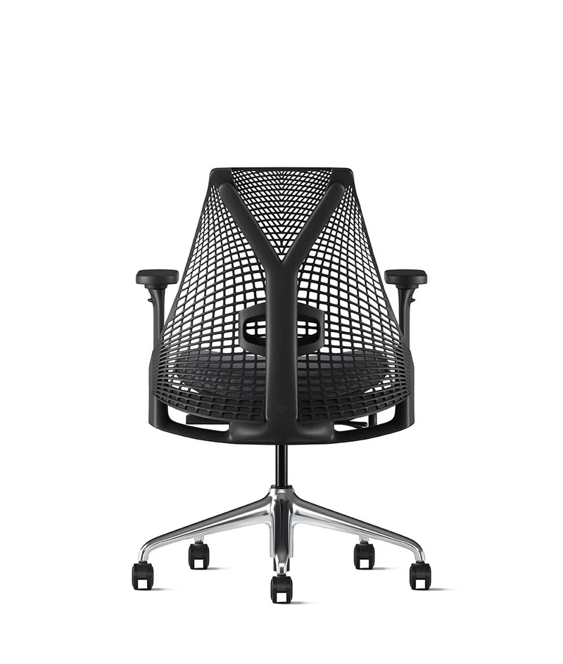 Siège de bureau Sayl* Noir et aluminium poli