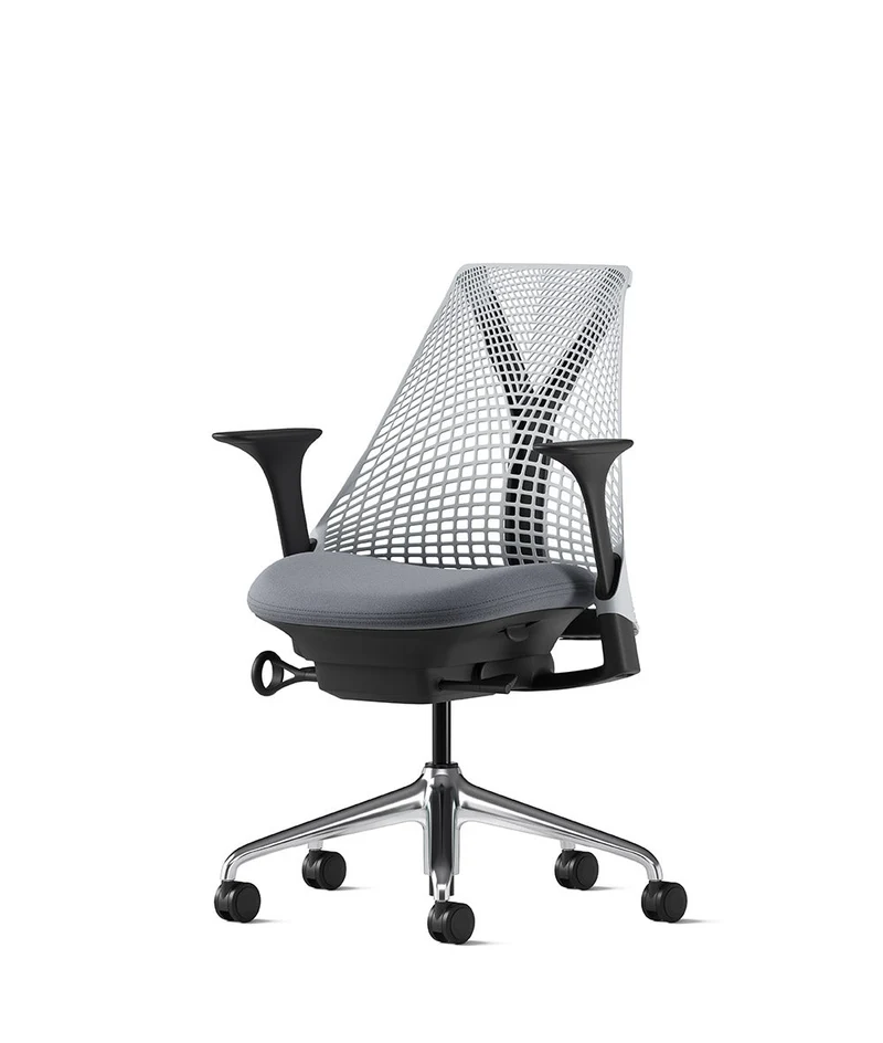 Siège de bureau Sayl* Noir et aluminium poli