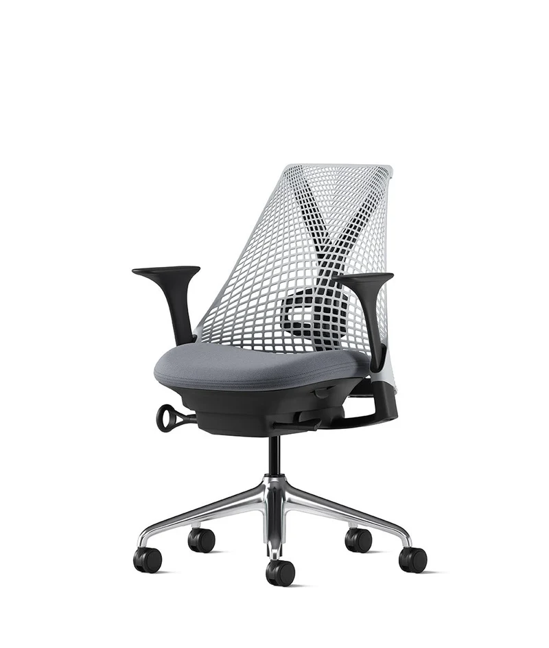 Siège de bureau Sayl* Noir et aluminium poli
