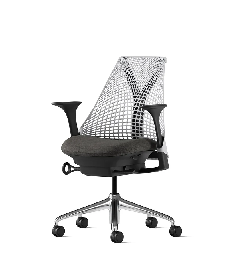 Siège de bureau Sayl* Noir et aluminium poli