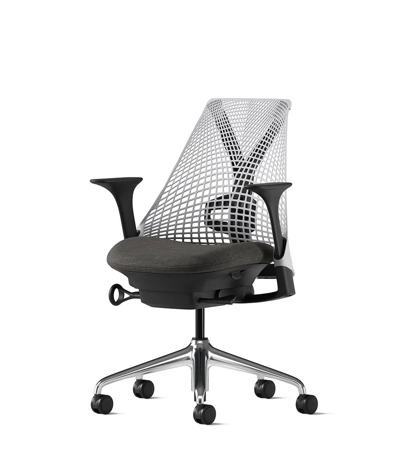 Siège de bureau Sayl* Noir et aluminium poli