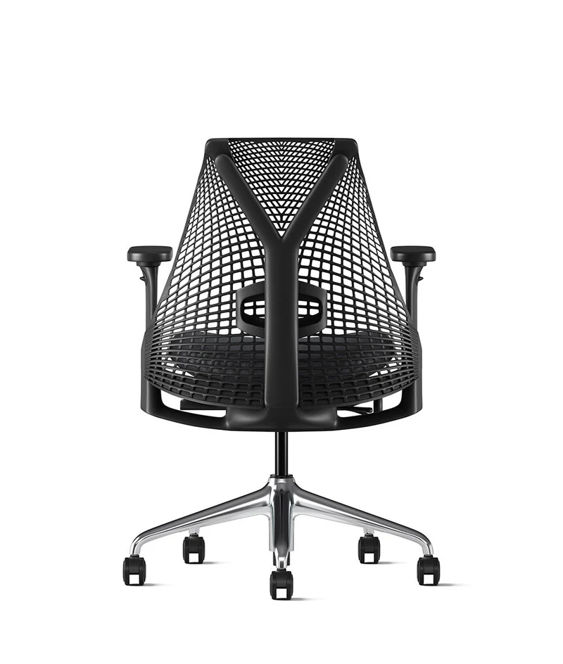 Siège de bureau Sayl* Noir et aluminium poli