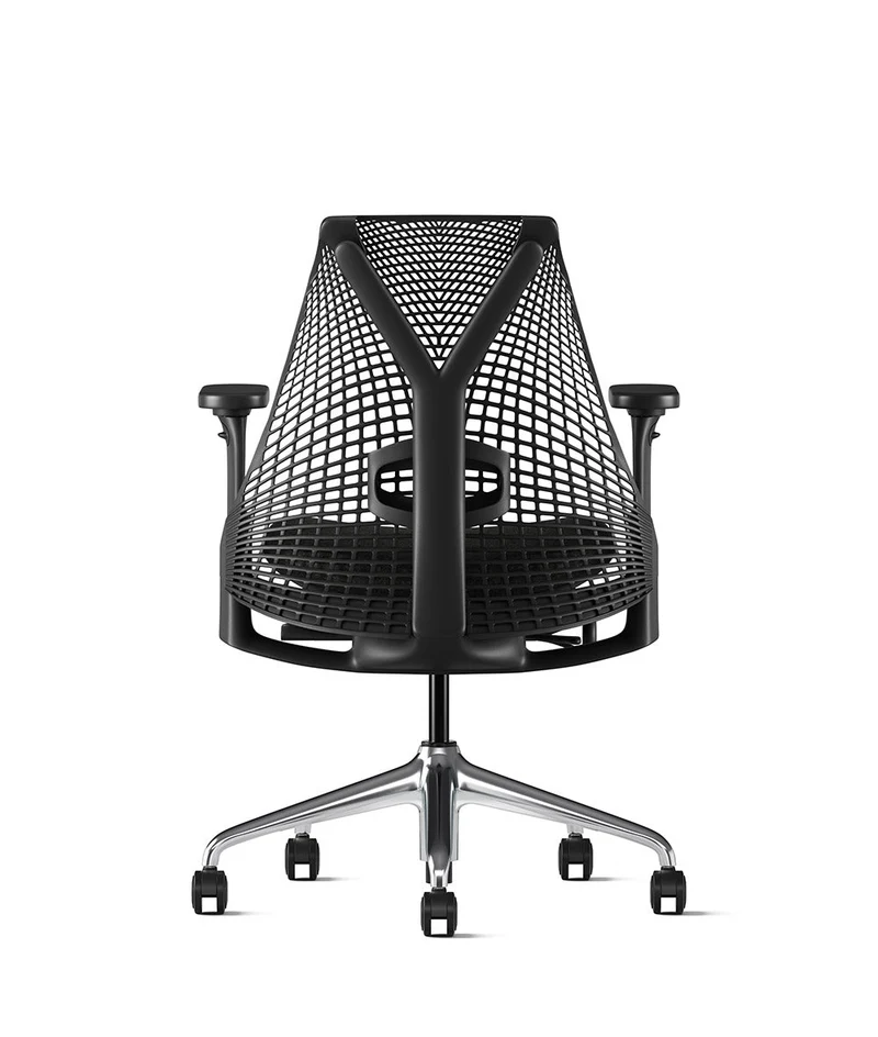 Siège de bureau Sayl* Noir et aluminium poli