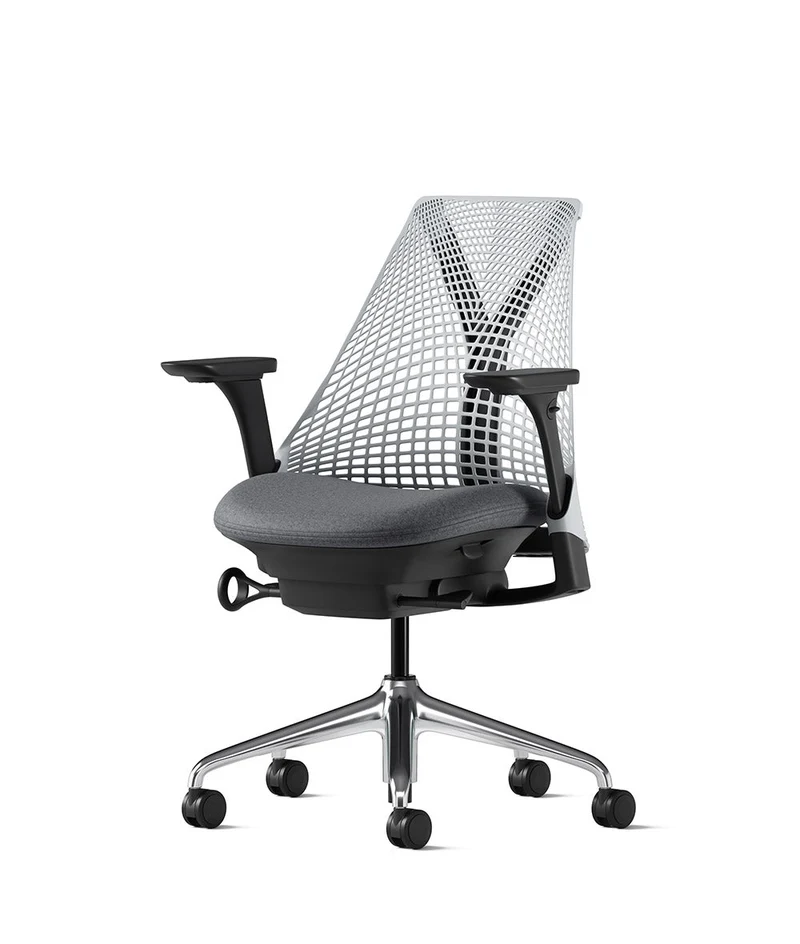 Siège de bureau Sayl* Noir et aluminium poli