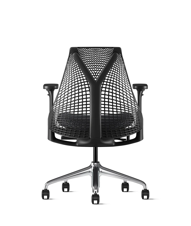 Siège de bureau Sayl* Noir et aluminium poli