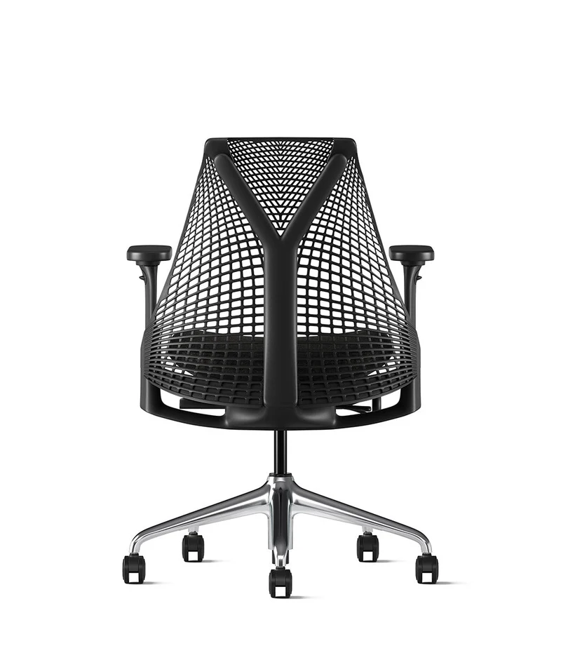Siège de bureau Sayl* Noir et aluminium poli