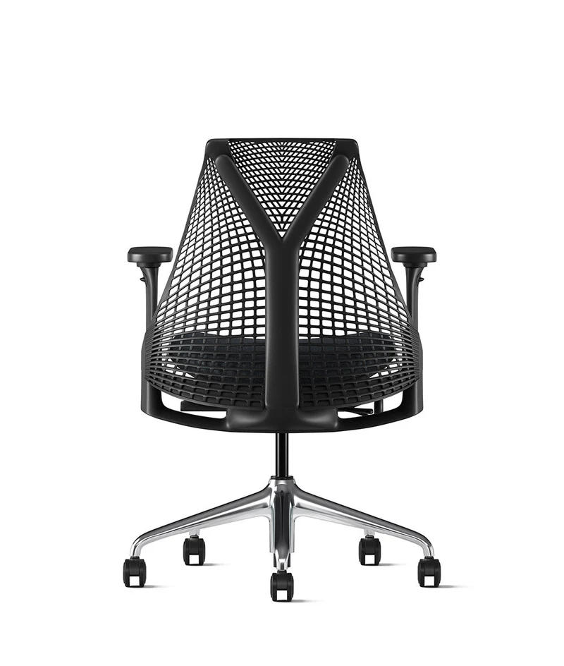 Siège de bureau Sayl* Noir et aluminium poli