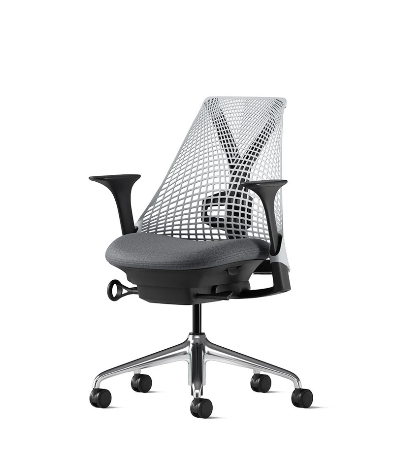 Siège de bureau Sayl* Noir et aluminium poli