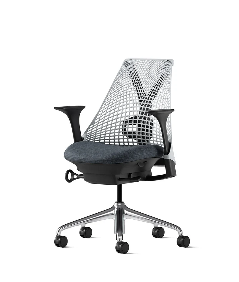 Siège de bureau Sayl* Noir et aluminium poli