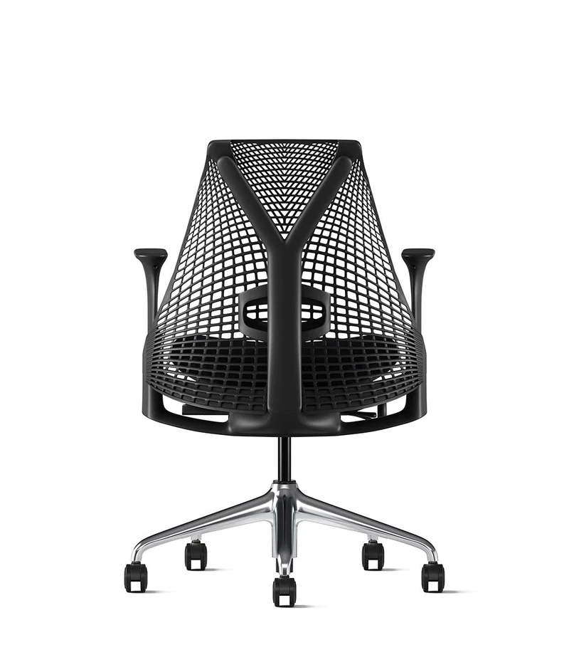 Siège de bureau Sayl* Noir et aluminium poli