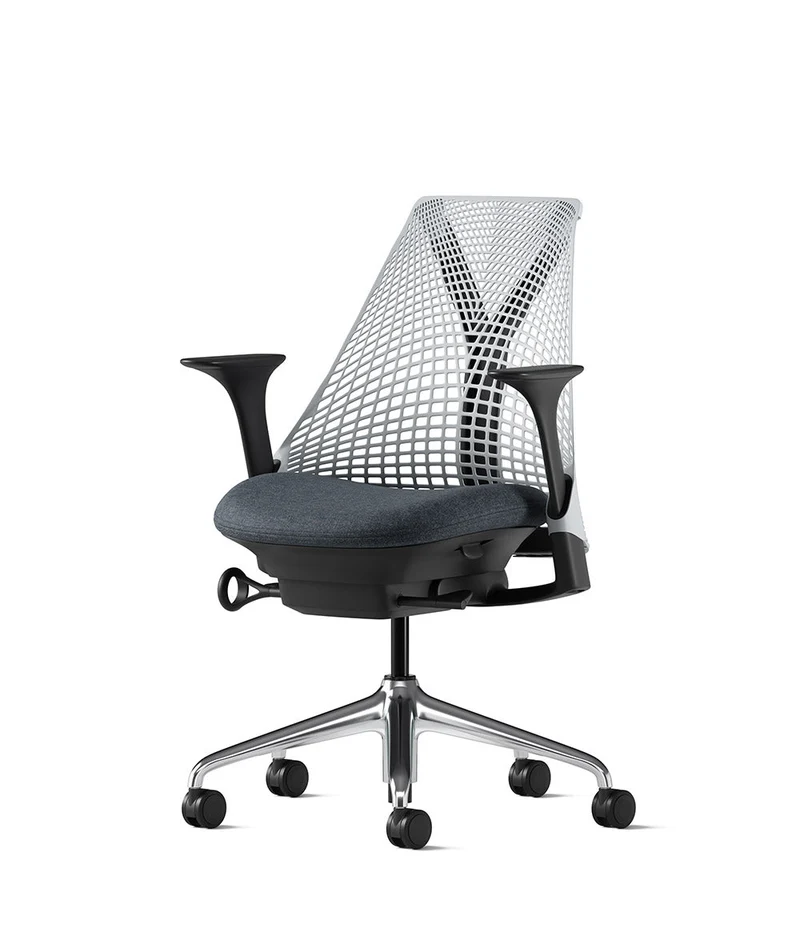 Siège de bureau Sayl* Noir et aluminium poli