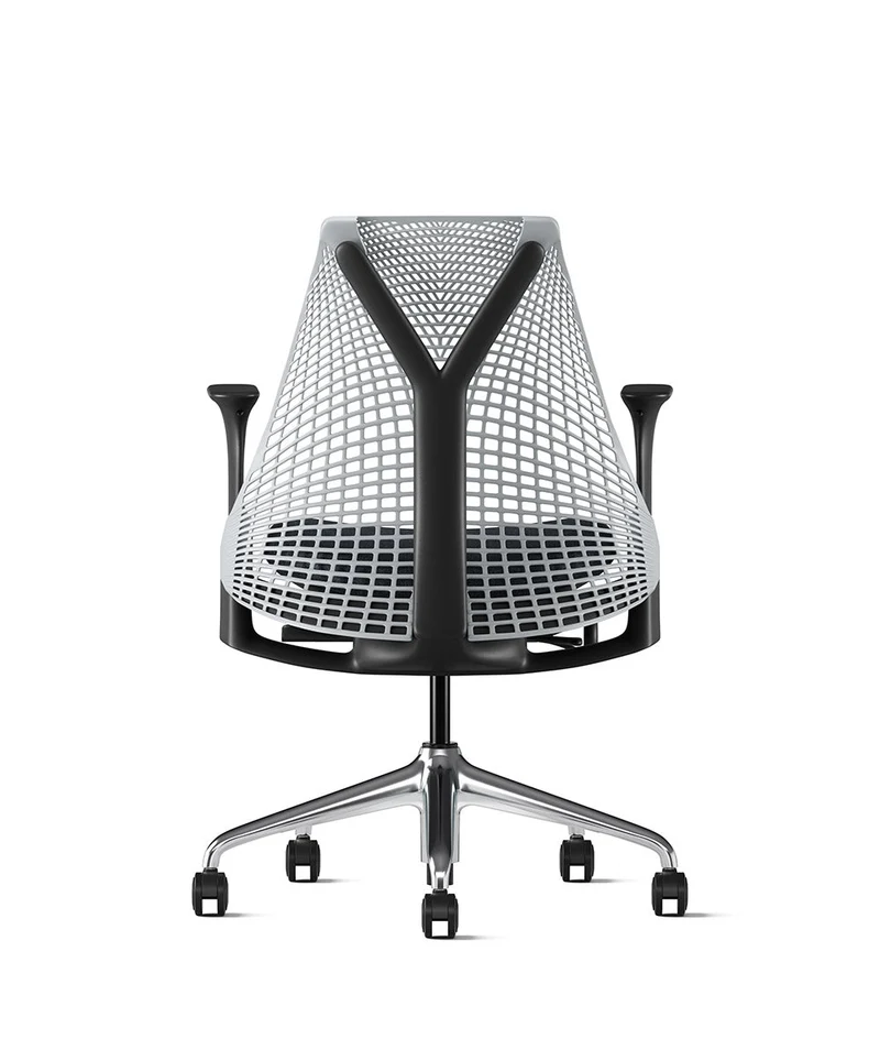 Siège de bureau Sayl* Noir et aluminium poli