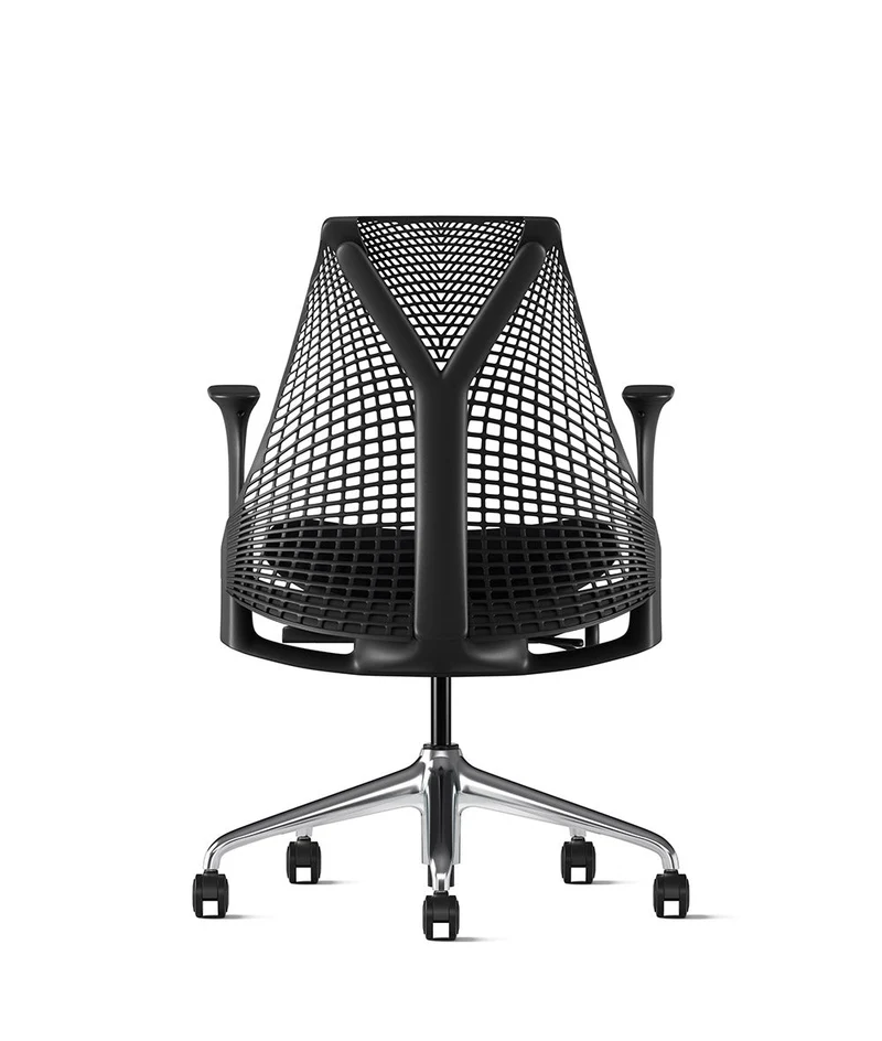 Siège de bureau Sayl* Noir et aluminium poli