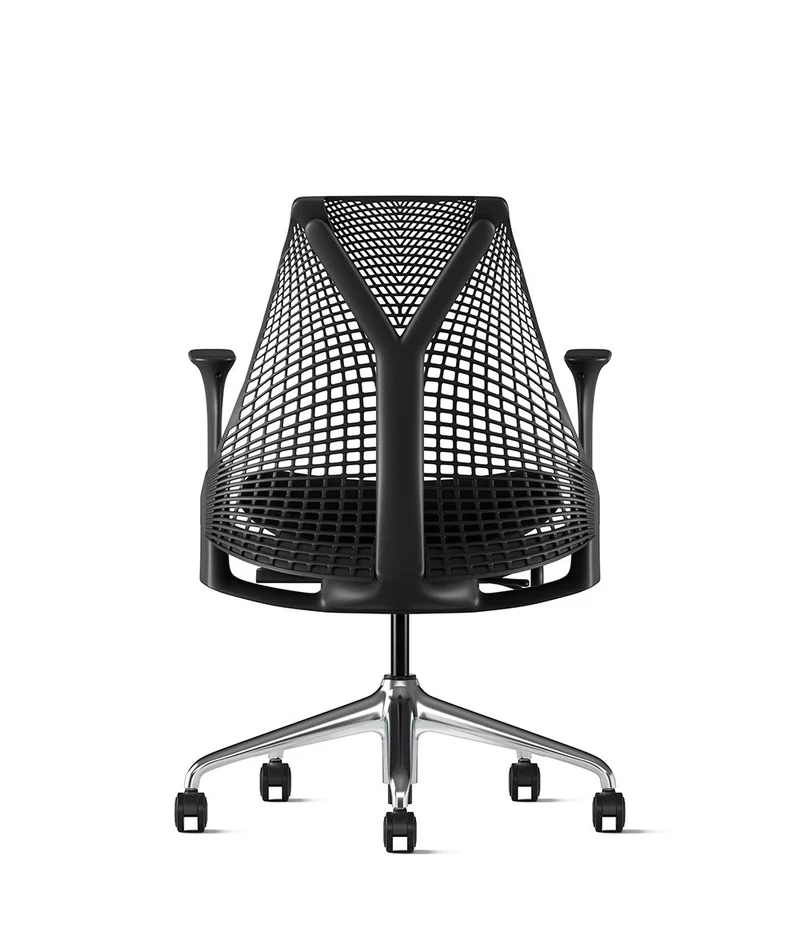 Siège de bureau Sayl* Noir et aluminium poli
