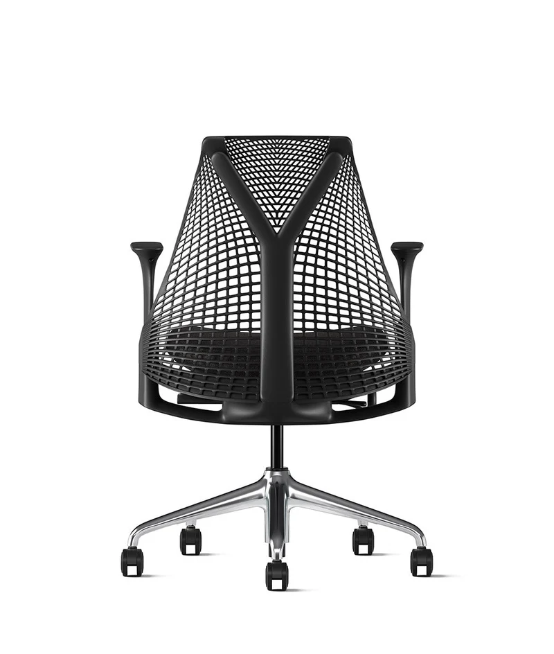 Siège de bureau Sayl* Noir et aluminium poli