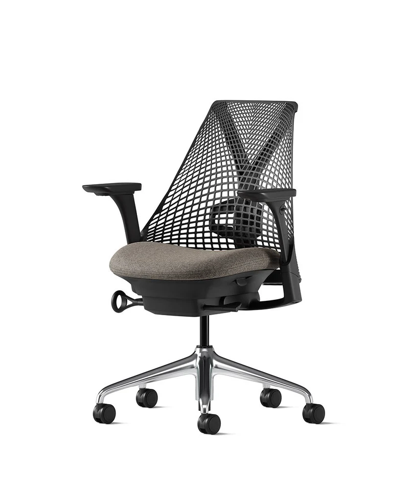 Siège de bureau Sayl* Noir et aluminium poli