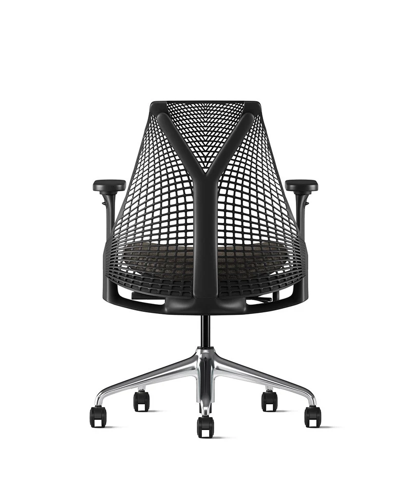 Siège de bureau Sayl* Noir et aluminium poli