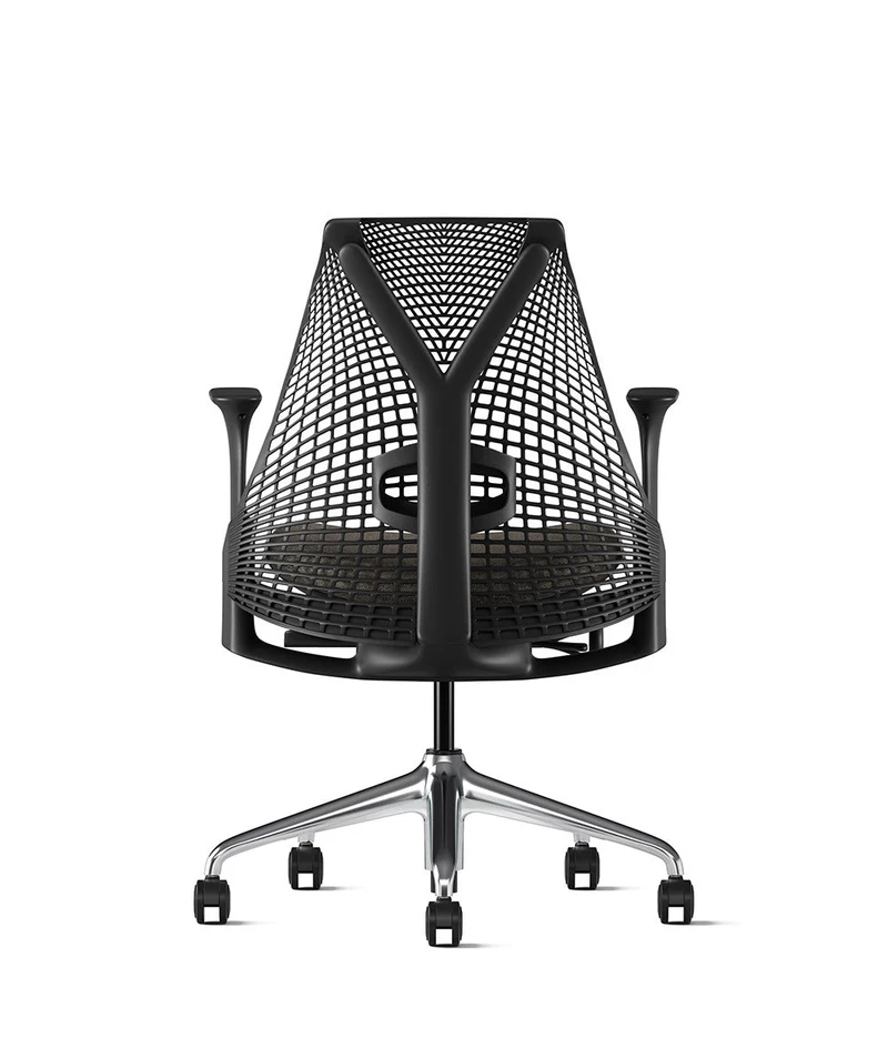 Siège de bureau Sayl* Noir et aluminium poli