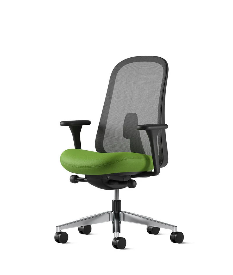 Siège de bureau Lino* Noir et aluminium poli