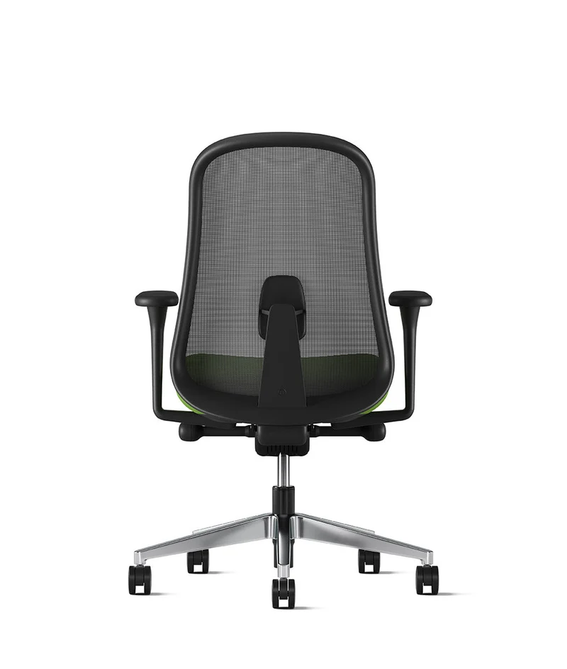 Siège de bureau Lino* Noir et aluminium poli