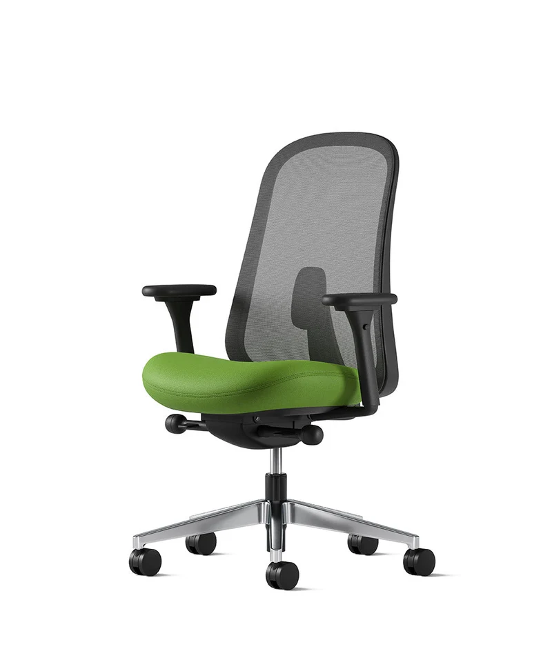 Siège de bureau Lino* Noir et aluminium poli