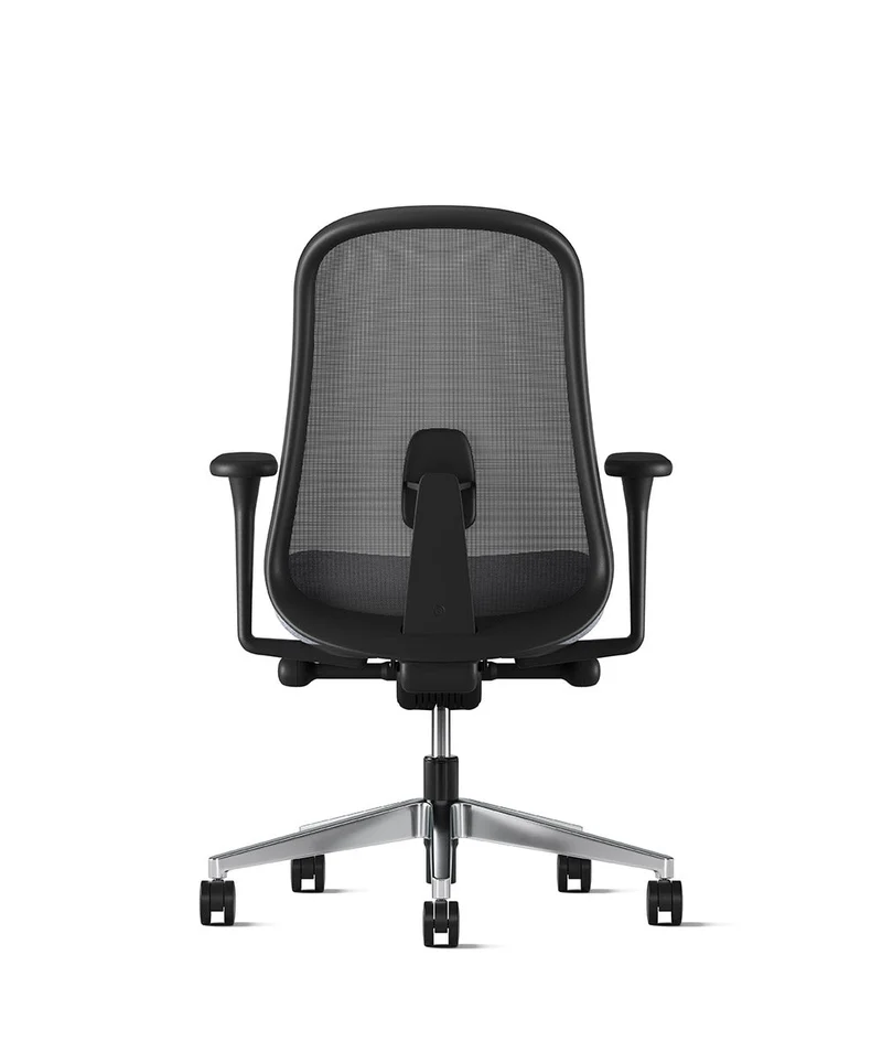 Siège de bureau Lino* Noir et aluminium poli