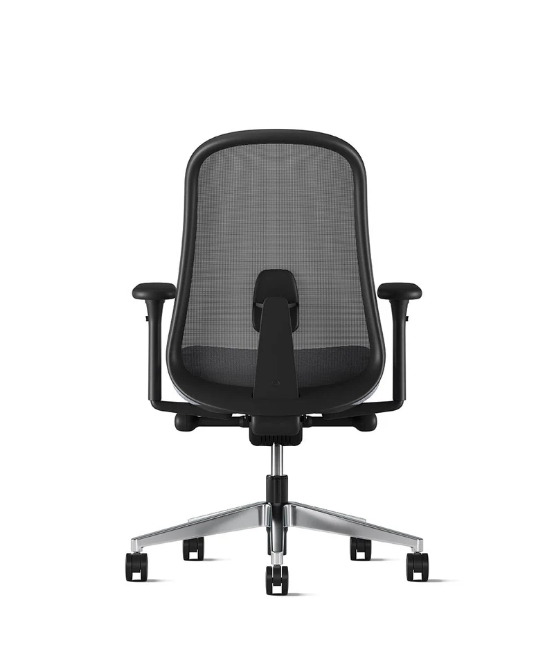 Siège de bureau Lino* Noir et aluminium poli