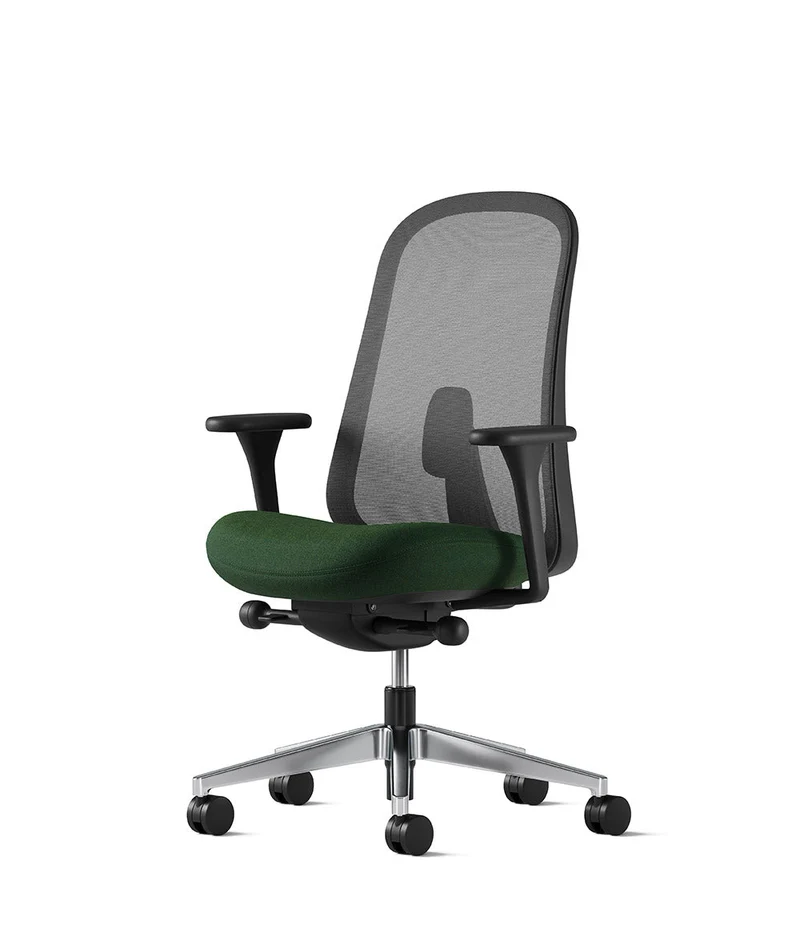 Siège de bureau Lino* Noir et aluminium poli