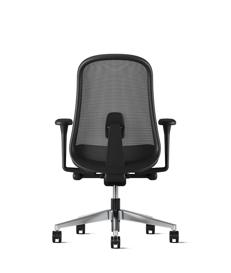 Siège de bureau Lino* Noir et aluminium poli