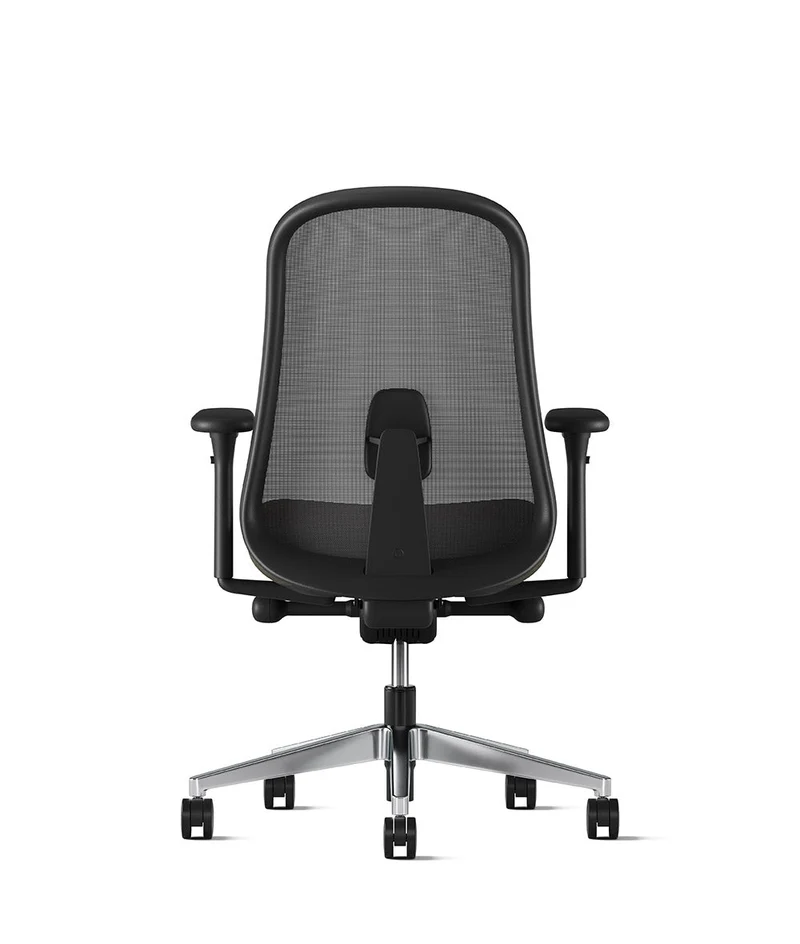 Siège de bureau Lino* Noir et aluminium poli