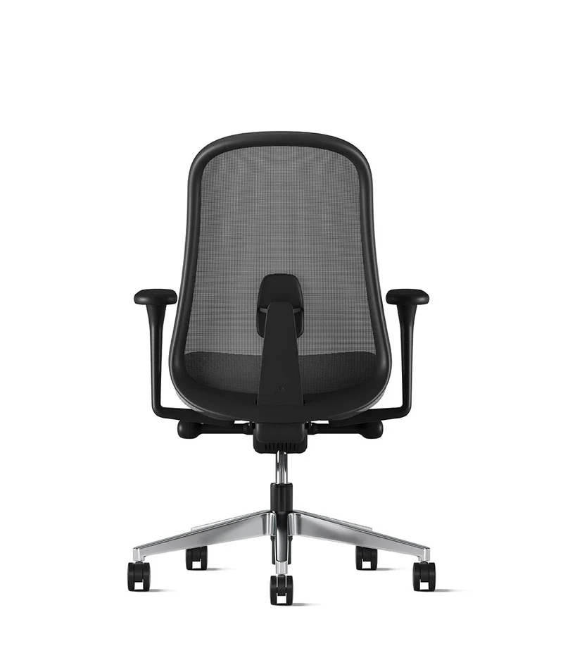 Siège de bureau Lino* Noir et aluminium poli