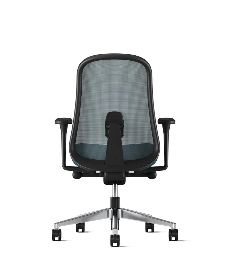 Siège de bureau Lino* Noir et aluminium poli