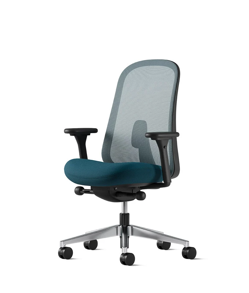 Siège de bureau Lino* Noir et aluminium poli