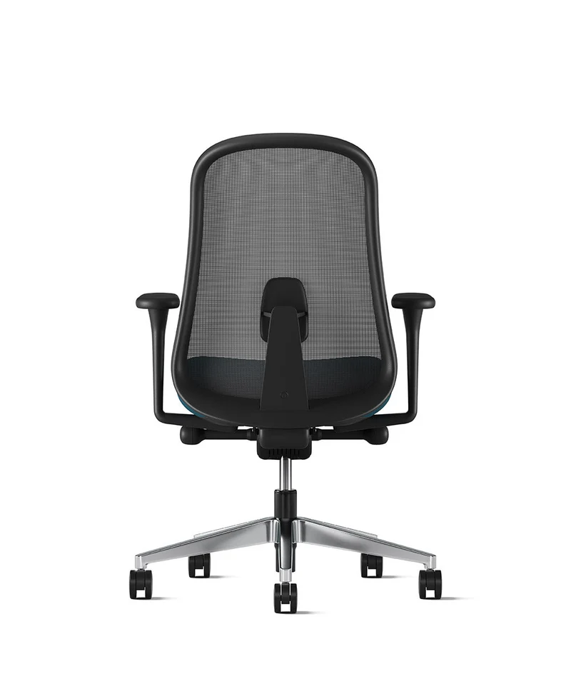 Siège de bureau Lino* Noir et aluminium poli