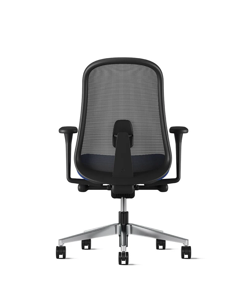 Siège de bureau Lino* Noir et aluminium poli