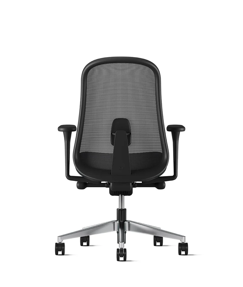 Siège de bureau Lino* Noir et aluminium poli