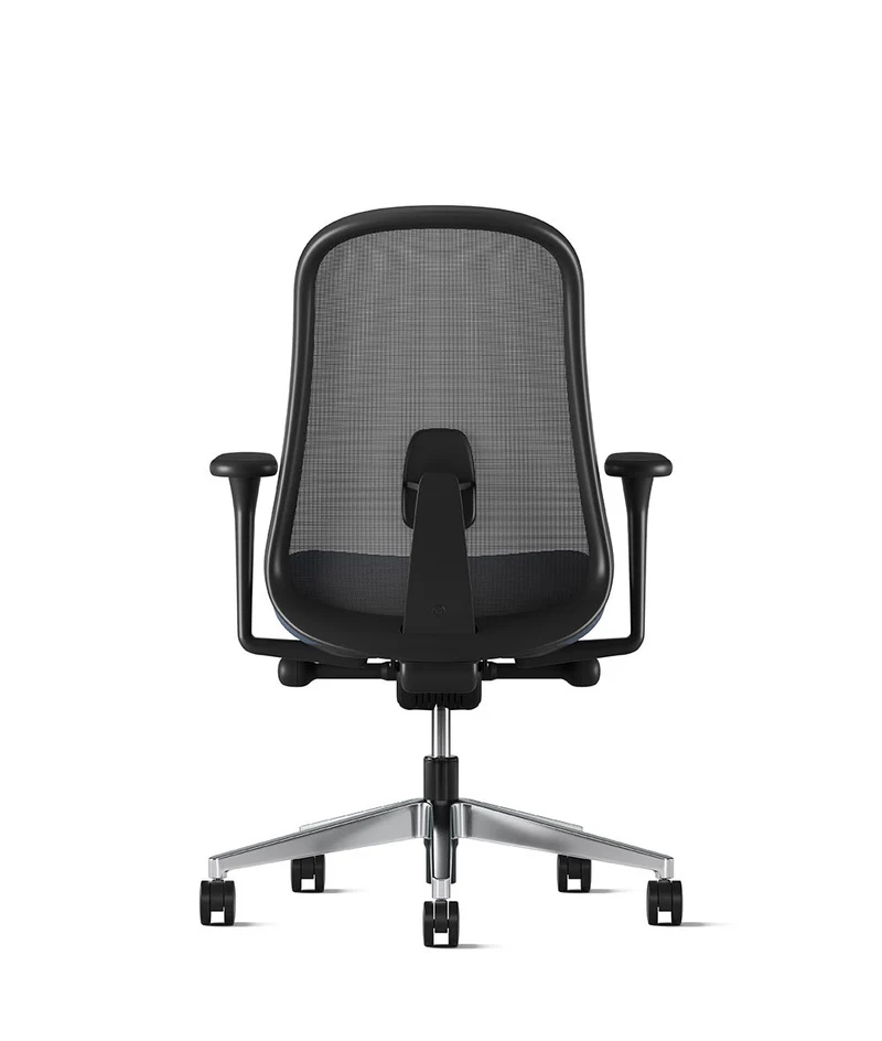 Siège de bureau Lino* Noir et aluminium poli