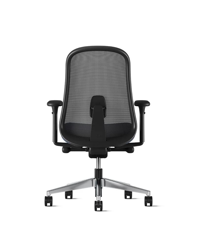 Siège de bureau Lino* Noir et aluminium poli