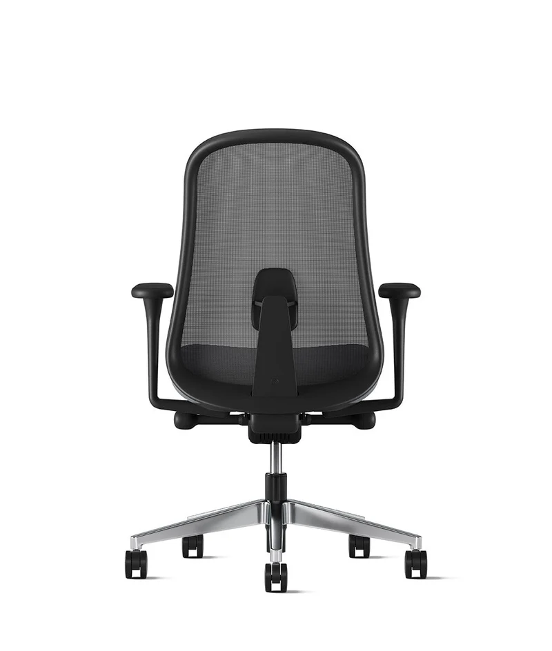 Siège de bureau Lino* Noir et aluminium poli