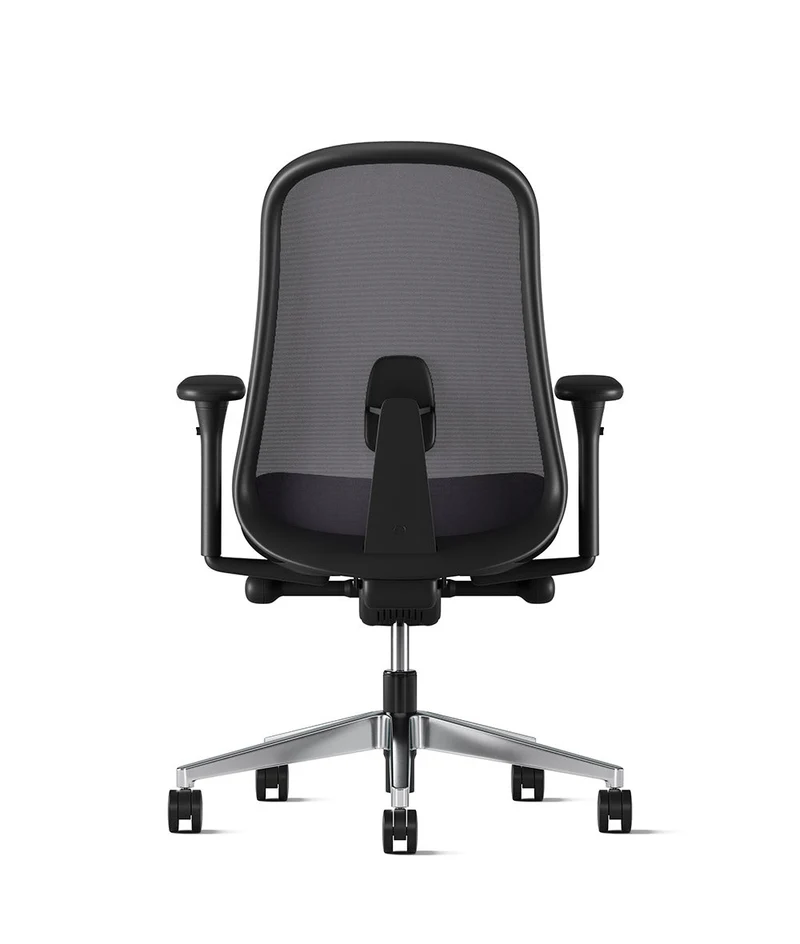 Siège de bureau Lino* Noir et aluminium poli